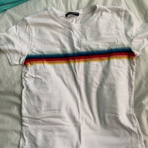 brandy melville rainbow stripe crop top